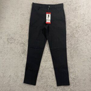 NEW Mario Women's M Serrani Italy Textured Black Pull-On Pants